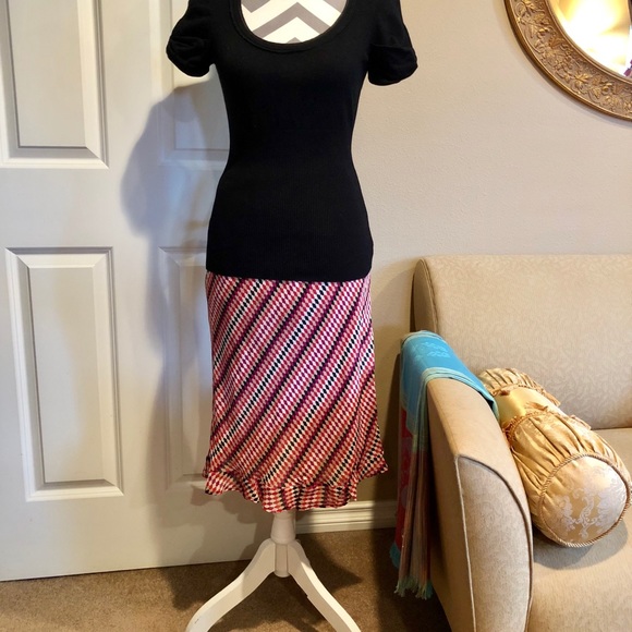 Geo Print Lined Skirt - Picture 2 of 4